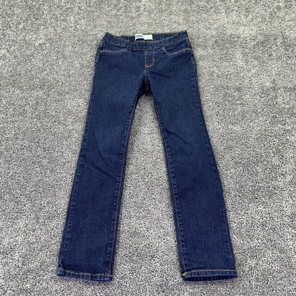 Old Navy Jeans Youth L 10-12 Blue Skinny Denim Adjustable Waist Pull On Stretch